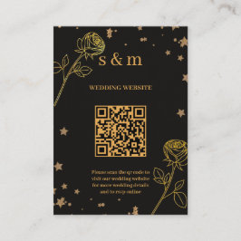 Moderne luxe gouden folie QR-code trouwwebsite Informatiekaartje