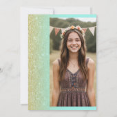 Moderne luxe gouden glitter munt zoet 16 kaart (Achterkant)