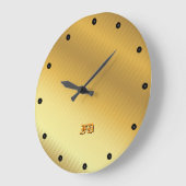 Moderne luxe gouden gradiënt gotische monogram grote klok (Hoek)