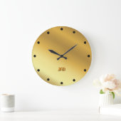 Moderne luxe gouden gradiënt gotische monogram grote klok (Huis)