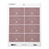 Moderne luxe gouden hartipografie-kaarsespot etiket (Full Sheet)