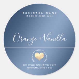 Moderne luxe gouden harttypografie kaars klasse ronde sticker