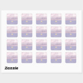 Moderne luxe gouden harttypografie kaars vierkante sticker (Vel)