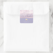 Moderne luxe gouden harttypografie kaars vierkante sticker (Tas)