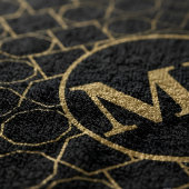 Moderne luxe gouden monogram gepersonaliseerd strandlaken