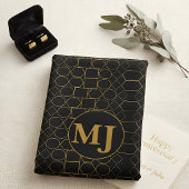 Moderne luxe gouden monogram gepersonaliseerd strandlaken