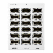 Moderne luxe gouden Ornamenten zwart wit Etiket (Full Sheet)