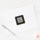 Moderne Luxe Gouden Professionele Zakelijke QR Cod Vierkante Sticker (Envelop)