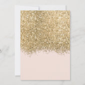 Moderne Luxe Gouden Roze Glitter Confetti Verjaard Kaart (Achterkant)