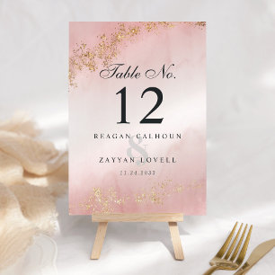 Moderne Luxe Gouden Vlekken Blush Roze Mist Bruilo Kaart