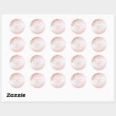 Moderne Luxe Gouden Vlekken Blush Roze Trouw Ronde Sticker (Vel)