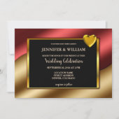 Moderne Luxe goudglitter harten bruiloft Kaart (Voorkant)