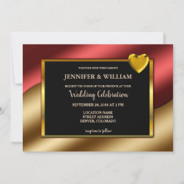 Moderne Luxe goudglitter harten bruiloft Kaart