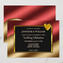 Moderne Luxe goudglitter harten bruiloft Kaart