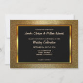 Moderne luxe goudglitter Wedding Kaart (Voorkant)