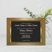 Moderne luxe goudglitter Wedding Kaart (Staand voorkant)
