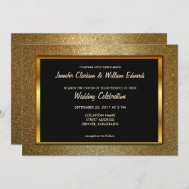 Moderne luxe goudglitter Wedding Kaart