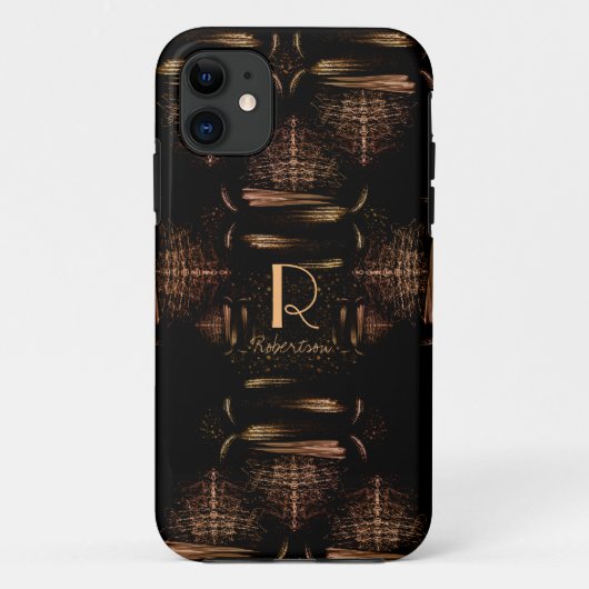 Moderne luxe goudmonogram voor elegant Case-Mate iPhone case (Achterkant)
