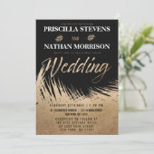 Moderne, luxe goudpalm vertrekt het Latijnse huwel Kaart (Staand voorkant)