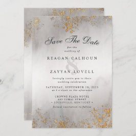 Moderne luxe goudrecepten grijze neiging sparen de save the date