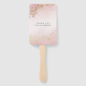 Moderne luxe goudvlekken op een roze bruine bruilo handwaaier (Achterkant)