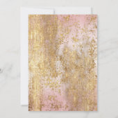 Moderne luxe goudvlekken op een roze bruine bruilo kaart (Achterkant)
