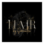 Moderne luxe haarstylist roos gouden typografie perfect poster (Voorkant)