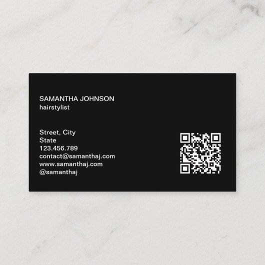 Moderne luxe haarstylist roos gouden typografie visitekaartje (Achterkant)