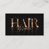 Moderne luxe haarstylist roos gouden typografie visitekaartje (Voorkant)