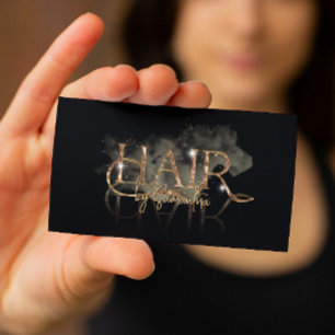 Moderne luxe haarstylist roos gouden typografie visitekaartje