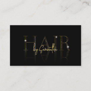 Moderne luxe haarstylist roos gouden typografie visitekaartje