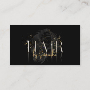Moderne luxe haarstylist roos gouden typografie visitekaartje