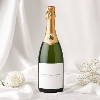 Moderne luxe huwelijks wijnfleslabels met Serif-le Sparkling Wijnetiket