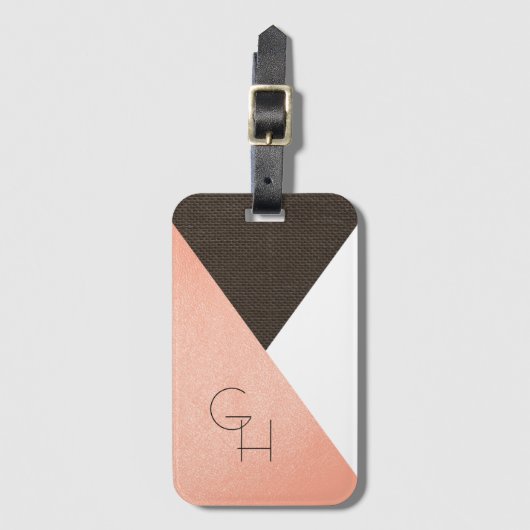 Moderne luxe Initialen Bagagelabel (Voorkant (verticaal))