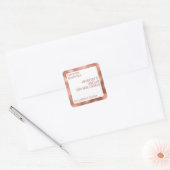 Moderne luxe kaars Label White Rose Gold Square (Envelop)