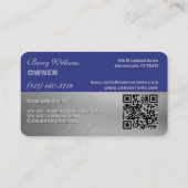 Moderne Luxe Kobalt Zilver gegraveerd-stijl Auto Visitekaartje (Achterkant)