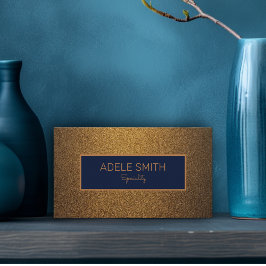 Moderne luxe koperen gouden middernachtblauw lijst visitekaartje