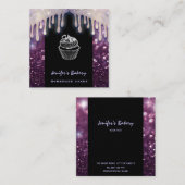 Moderne luxe lekkere cakkerkoekjes vierkante visitekaartje (Voorkant / Achterkant)