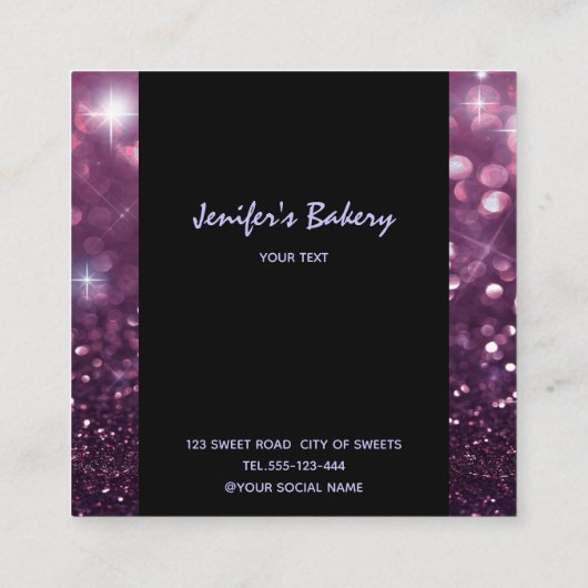 Moderne luxe lekkere cakkerkoekjes vierkante visitekaartje (Achterkant)