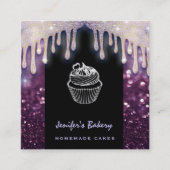 Moderne luxe lekkere cakkerkoekjes vierkante visitekaartje (Voorkant)