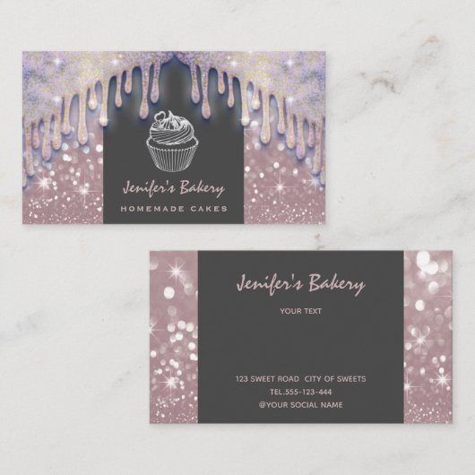 Moderne luxe lekkere cakkerkoekjes visitekaartje (Voorkant / Achterkant)