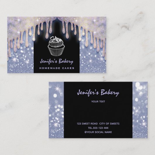 Moderne luxe lekkere cakkerkoekjes visitekaartje (Voorkant / Achterkant)