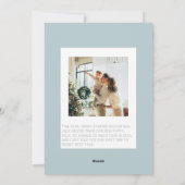 Moderne luxe lettertype Blauwe familie foto kerstk Feestdagenkaart (Achterkant)