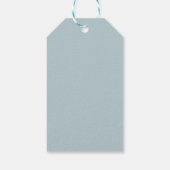 Moderne luxe lettertype blauwe feestdagen cadeaulabel (Achterkant)