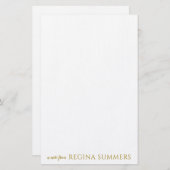 Moderne luxe luxe gouden gepersonaliseerde artikel briefpapier (Voorkant / Achterkant)