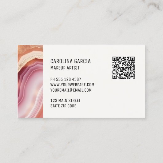 Moderne luxe make-up artist visitekaartje (Achterkant)