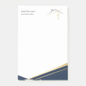 Moderne luxe makelaar in onroerend goed Navy Goud Post-it® Notes (Voorkant)