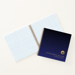 Moderne luxe marinescheepvaart - Goud monogram Gra Notitieboek