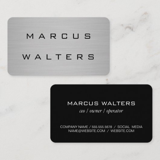 Moderne Luxe Metaal Visitekaartje (Voorkant / Achterkant)