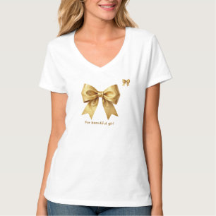 Moderne Luxe Metallic Glans Boog Sierkussen T-shirt